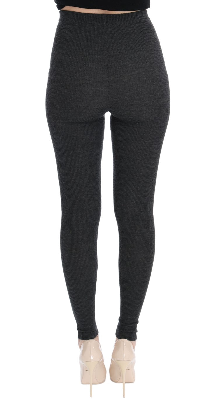 Dolce & Gabbana Gray Wool Stretch Tights