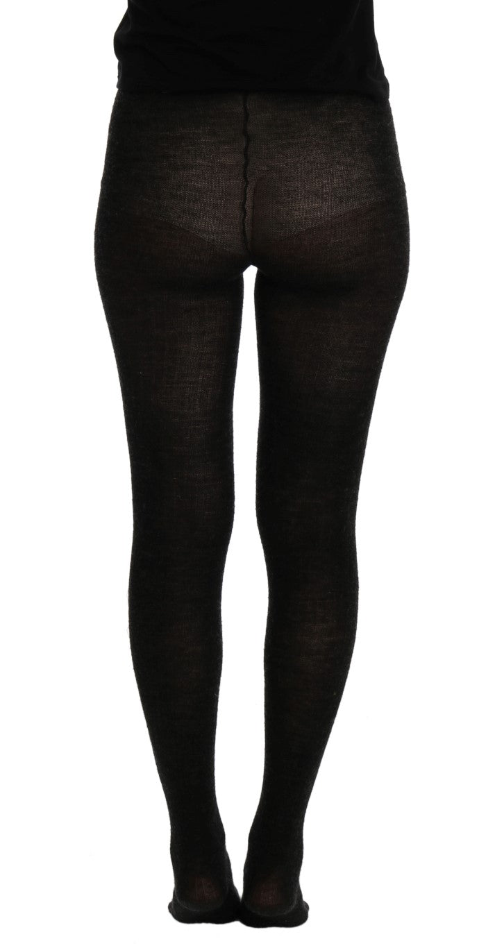 Dolce & Gabbana Gray Wool Blend Stretch Tights