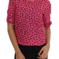 Dolce & Gabbana Pink Polka Dotted Silk Blouse