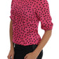 Dolce & Gabbana Pink Polka Dotted Silk Blouse