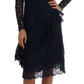 Dolce & Gabbana Elegant Black Floral Lace A-Line Dress