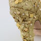 Dolce & Gabbana Gold Floral Crystal Mary Janes Pumps