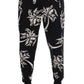 Dolce & Gabbana Black Tree Cotton Stretch Pants