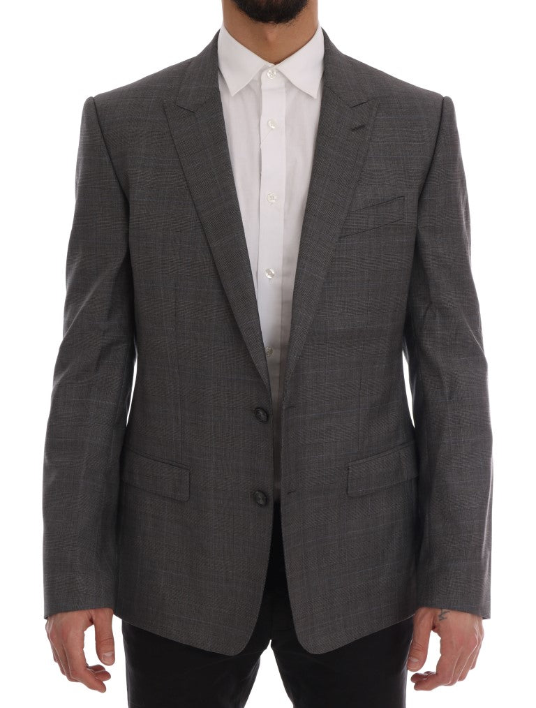 Dolce & Gabbana Gray Wool MARTINI Slim Blazer