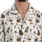 Dolce & Gabbana White Silk JAZZ Motive Print Shirt