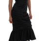 Dolce & Gabbana Black Mermaid Ruched Gown Dress