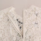 Dolce & Gabbana Elegant White Lace Embellished Mini Blouse