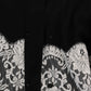 Dolce & Gabbana Elegant Black White Silk Floral Lace Kaftan Maxi Dress