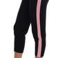 Dolce & Gabbana Black Stretch Pink Stripes Capri Pants