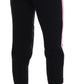 Dolce & Gabbana Black Stretch Pink Stripes Capri Pants