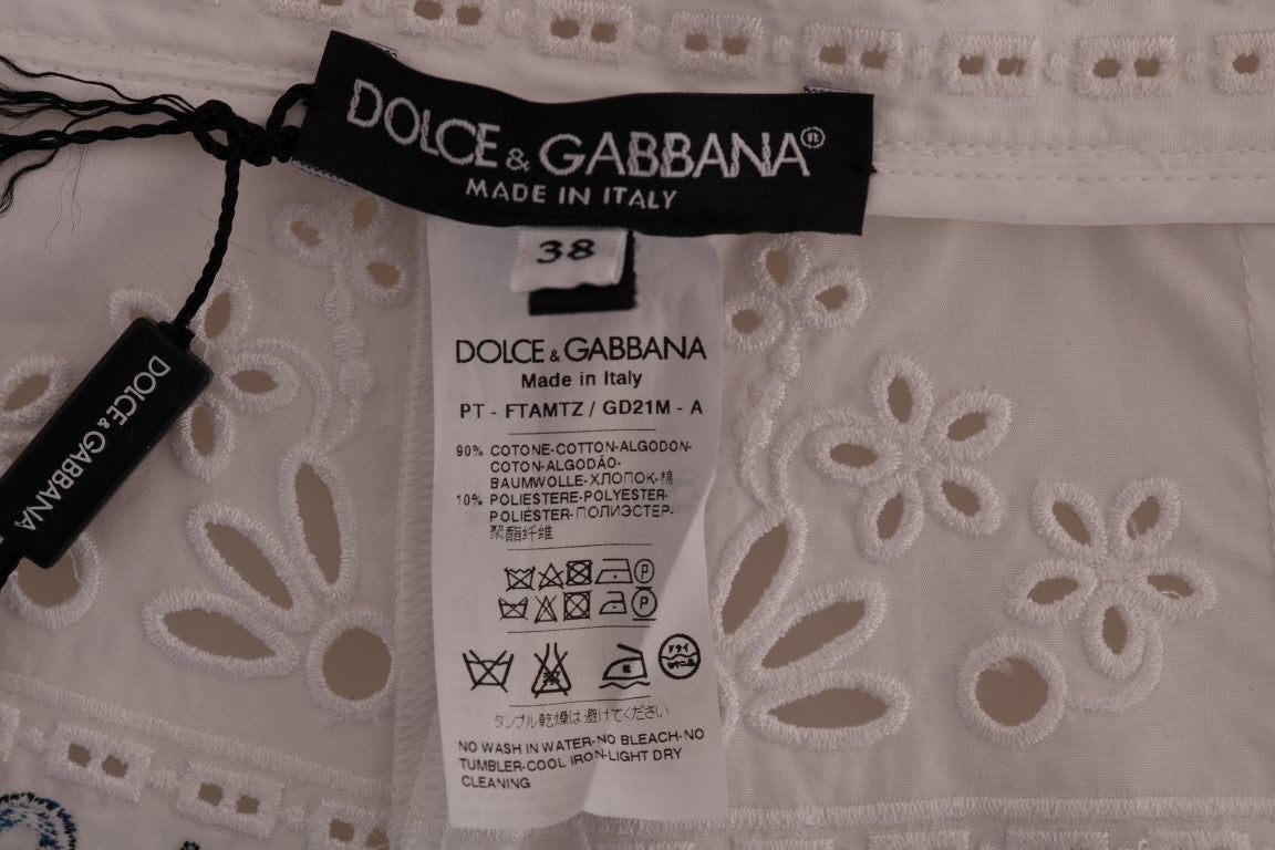 Dolce & Gabbana Multicolor Majolica Cutout Capri Pants