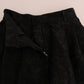 Dolce & Gabbana Black Brocade High Waist Capri Shorts