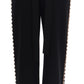 Dolce & Gabbana Black Wool Stretch Crystal Pants