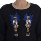 Dolce & Gabbana Black Fairy Tale Brocade Zipper Sweater