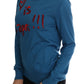 Dolce & Gabbana Blue Silk Love is Pullover Sweater