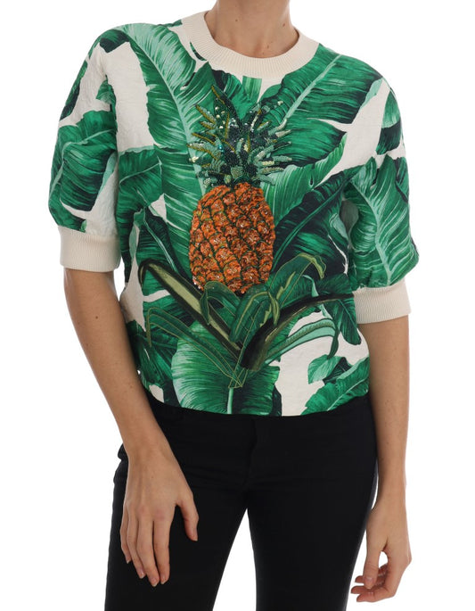 Dolce & Gabbana Tropical Pineapple Sequined Sweater