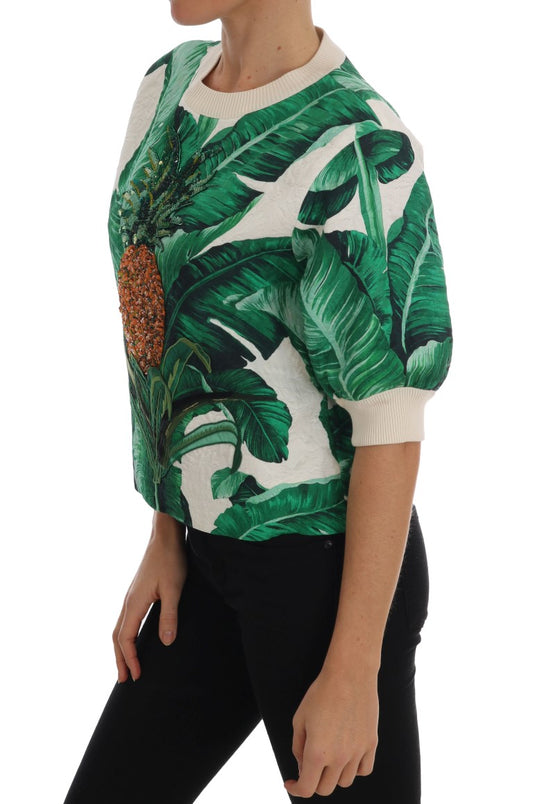 Dolce & Gabbana Tropical Pineapple Sequined Sweater