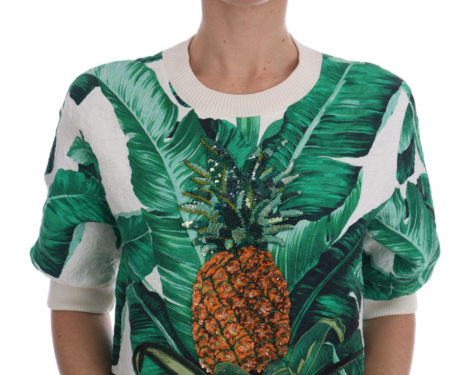 Dolce & Gabbana Tropical Pineapple Sequined Sweater