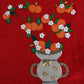 Dolce & Gabbana Red Silk Orange Vase Embroidered Crystals Top