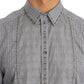 Dolce & Gabbana Gray Check GOLD Cotton Slim Fit Shirt