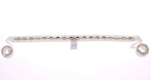 Dolce & Gabbana White Crystal Stones Waist Belt