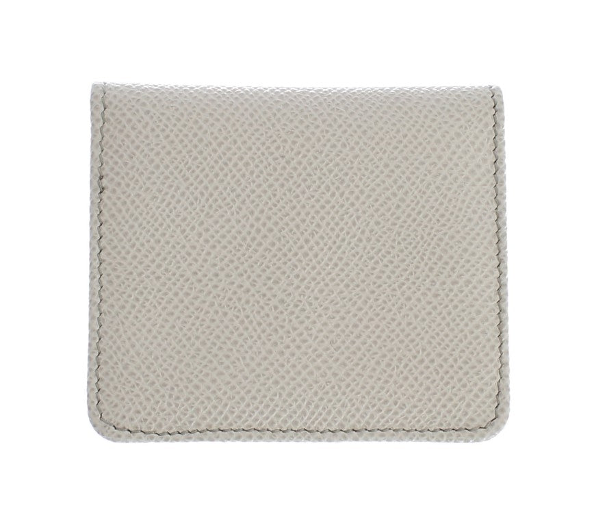 Dolce & Gabbana White Dauphine Leather Condom Case Wallet