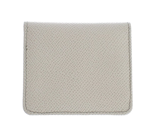 Dolce & Gabbana White Dauphine Leather Condom Case Wallet