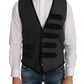 Dolce & Gabbana Gray Wool Patterned Slim Vest