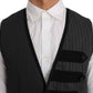 Dolce & Gabbana Gray Wool Patterned Slim Vest