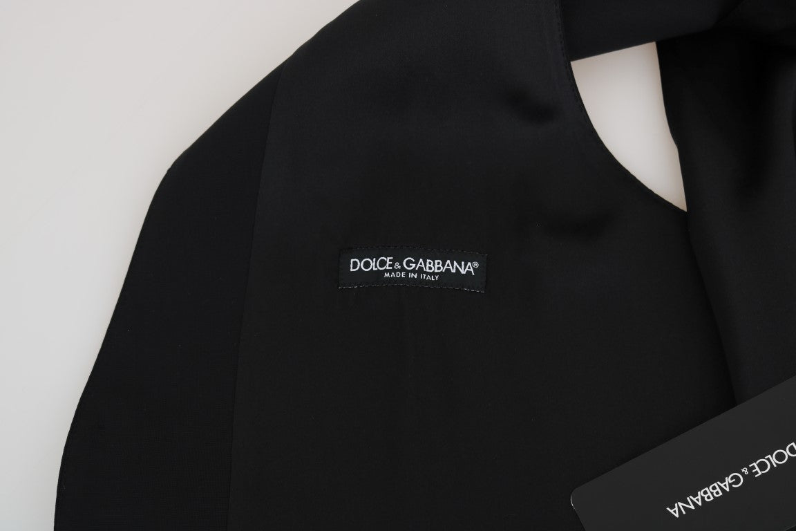 Dolce & Gabbana Black Wool Silk Vest