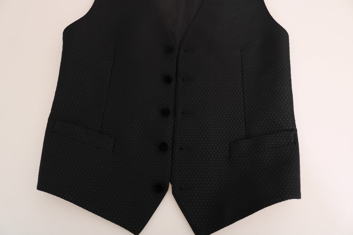 Dolce & Gabbana Black Polka Dot Pattern Vest