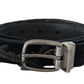 Dolce & Gabbana Black Cotton Royal Bee Embroidery Belt