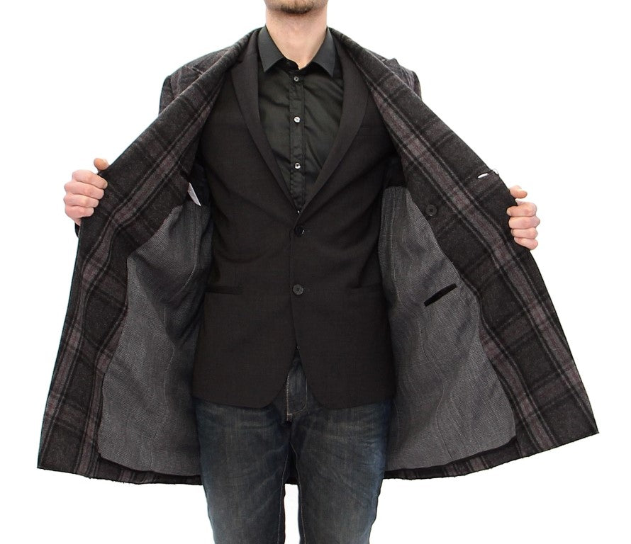 Dolce & Gabbana Gray Double Breasted Coat Jacket