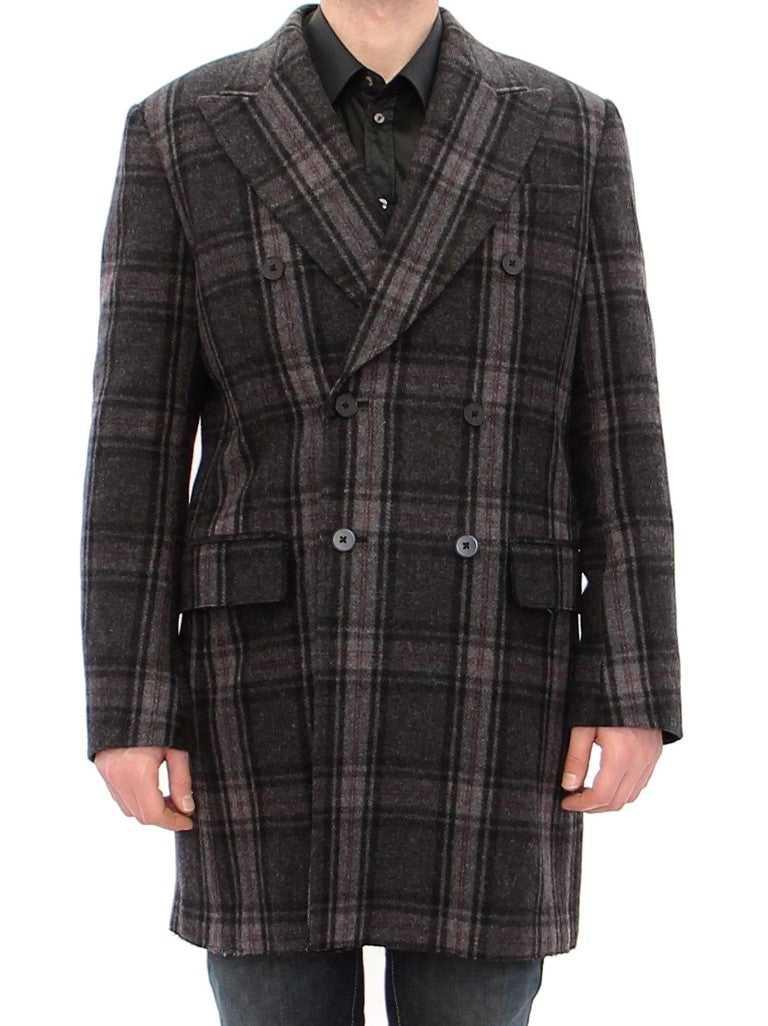 Dolce & Gabbana Gray Double Breasted Coat Jacket