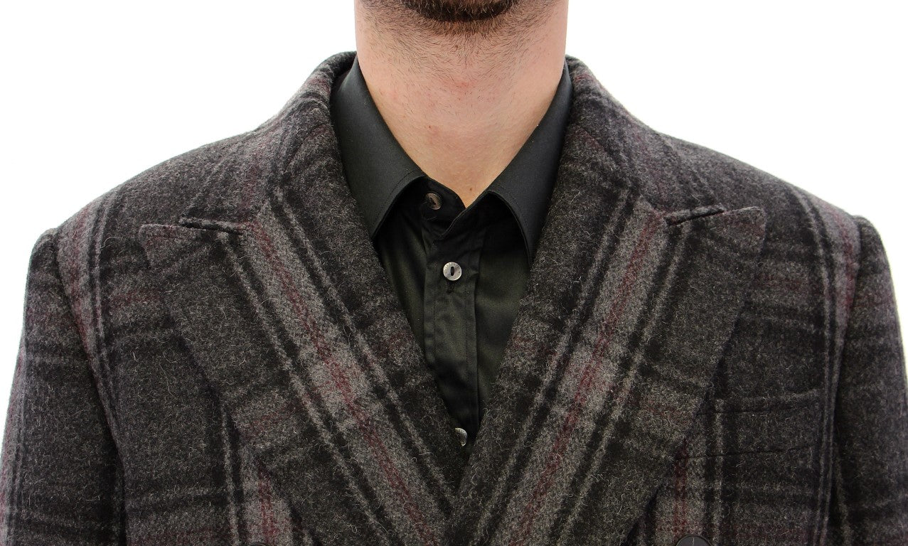 Dolce & Gabbana Gray Double Breasted Coat Jacket