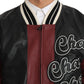 Dolce & Gabbana Black Red Leather Club Lounge Bomber Jacket