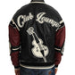 Dolce & Gabbana Black Red Leather Club Lounge Bomber Jacket