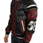 Dolce & Gabbana Black Red Leather Club Lounge Bomber Jacket