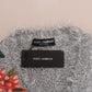 Dolce & Gabbana Silver Cardigan Floral Applique Sweater