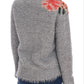 Dolce & Gabbana Silver Cardigan Floral Applique Sweater