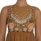 Dolce & Gabbana Crystal Silk Gold A-Line Gown Dress