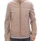 Dolce & Gabbana Beige Leather Jacket Biker Coat