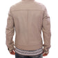 Dolce & Gabbana Beige Leather Jacket Biker Coat