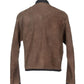 Dolce & Gabbana Brown Gray Leather Jacket Coat