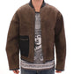 Dolce & Gabbana Brown Gray Leather Jacket Coat