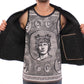 Dolce & Gabbana Brown Gray Leather Jacket Coat