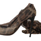 Dolce & Gabbana Brown Leopard Tulle Long Socks Pumps