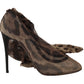 Dolce & Gabbana Brown Leopard Tulle Long Socks Pumps