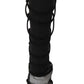 Dolce & Gabbana Black Suede Stretch Strap Knee High Stiletto Heel Boots