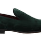 Dolce & Gabbana Green Suede Leather Slippers Loafers